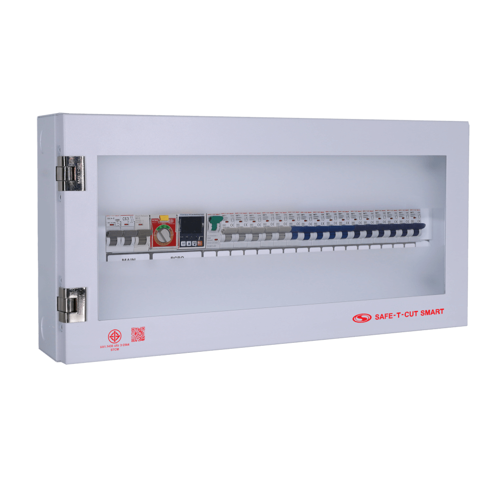 ชุดตู้คอนซุเมอร์ยูนิต 16 ช่อง เบรคเกอร์กันดูด 63 แอมป์ เซฟ-ที-คัท สมาร์ท รุ่น IGEN03 IOT